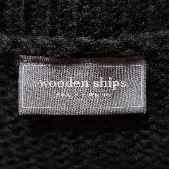 WOODEN SHIPS Paola Buendia Tunic Sweater Black Oversized XS Mohair Wool Blend - Picture 3 of 10